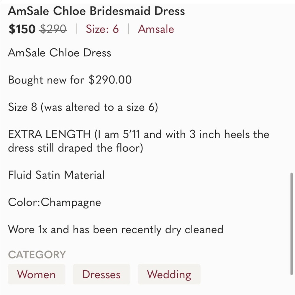 AmSale Chloe Bridesmaid dress - Picture 3 of 3